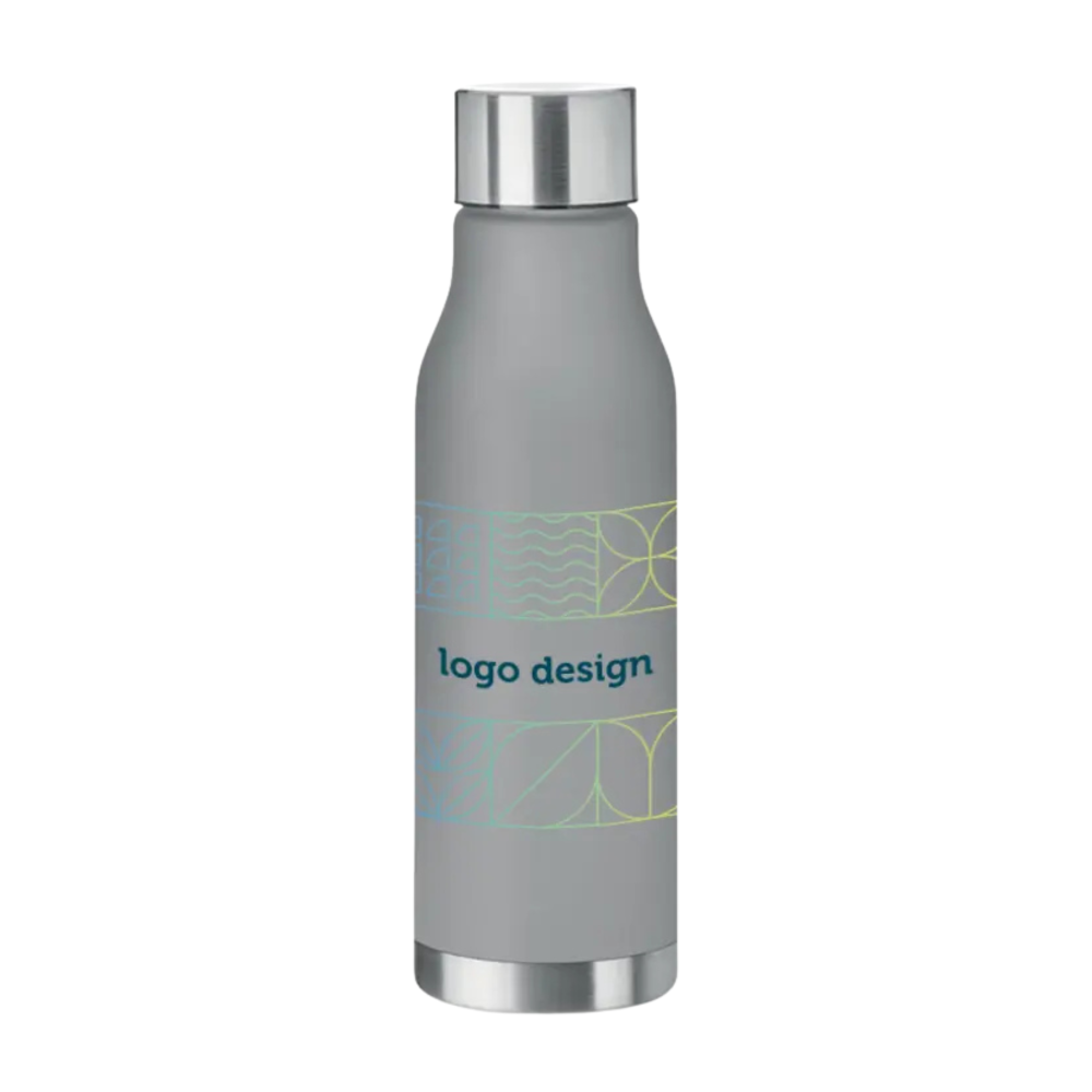 Gourde RPET 600 ml recyclée avec bouchon en acier inoxydable
