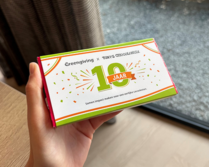 10 ans de collaboration entre Greengiving et Tony's Chocolonely