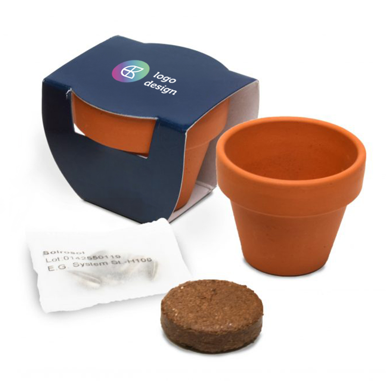 Pot de fleurs avec étiquette personnalisée