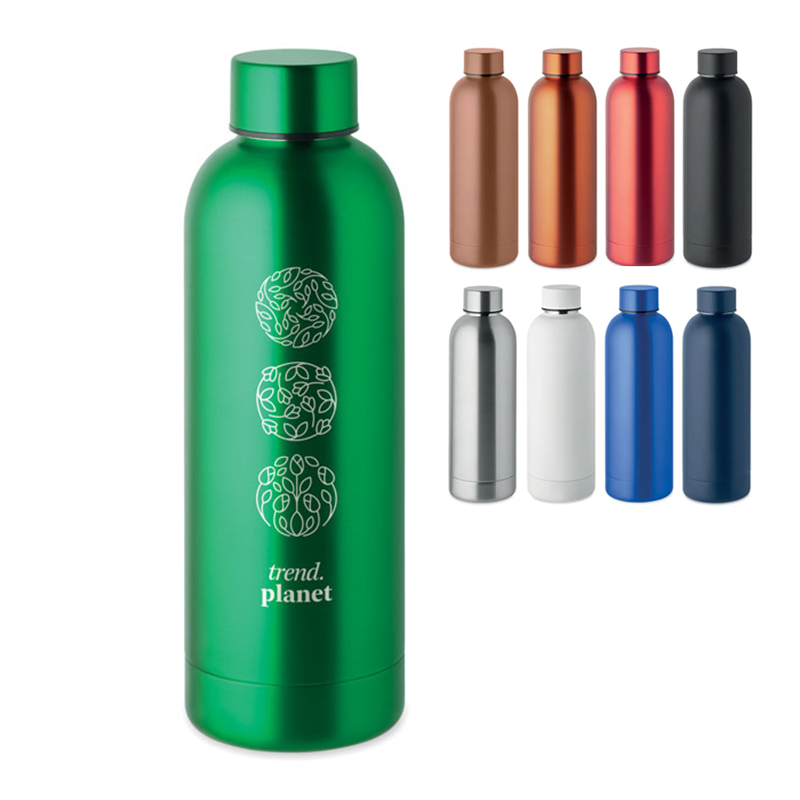 Bouteille double paroi en acier inoxydable recyclé