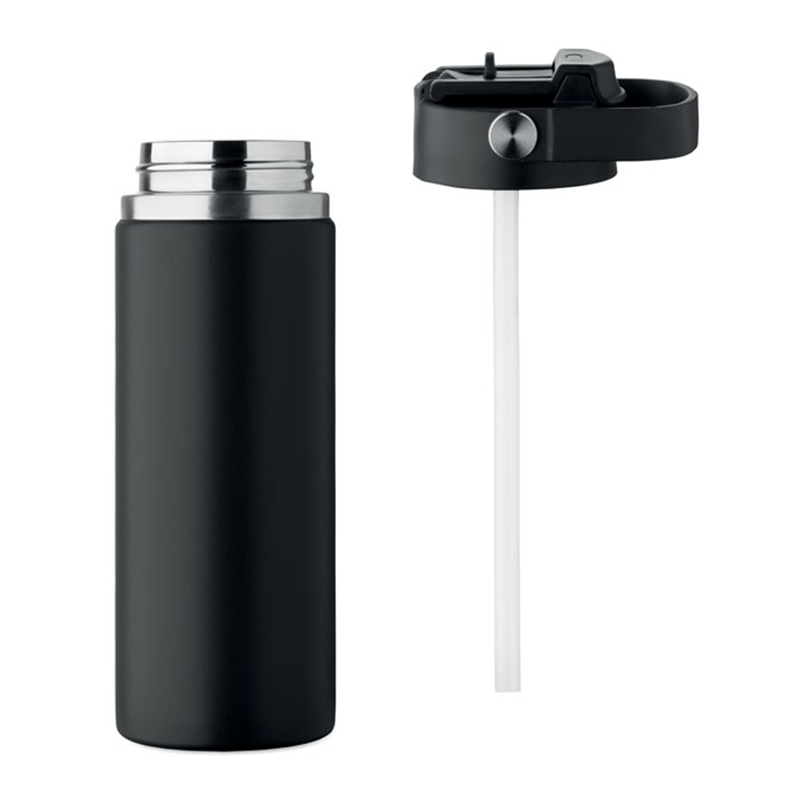 Bouteille double paroi avec paille - image 6