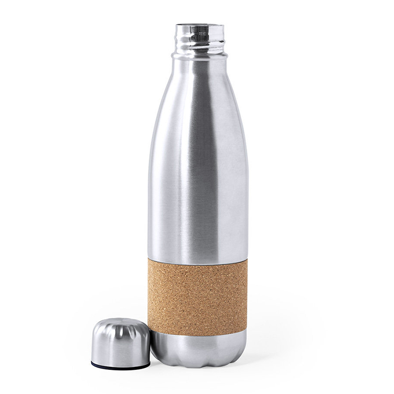 Bouteille en inox avec bouchon en liège - image 2