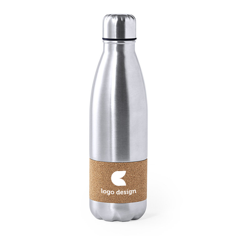 Bouteille en inox avec bouchon en liège