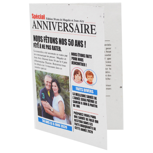 Carte en papier ensemencé A5 pliée - image 3