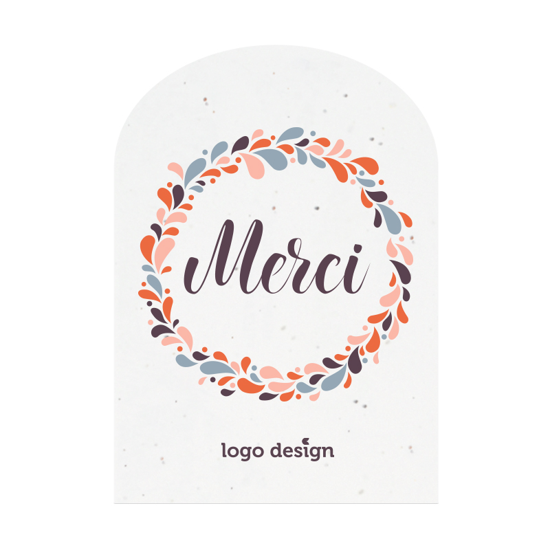 Carte en papier ensemencé demi-rond
