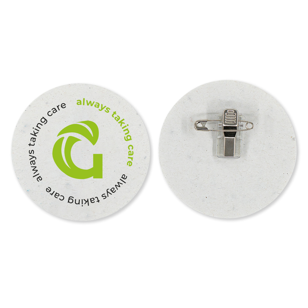 Badge en papier ensemencé
