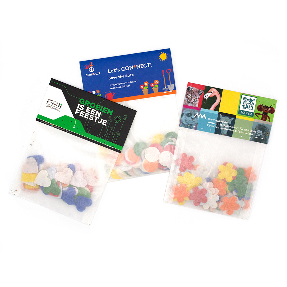 Sachet de confettis en papier ensemencé