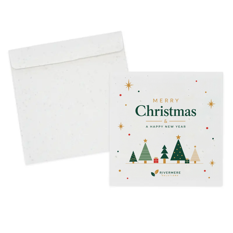 Carte de Noël en papier ensemencé 21 x 21 cm