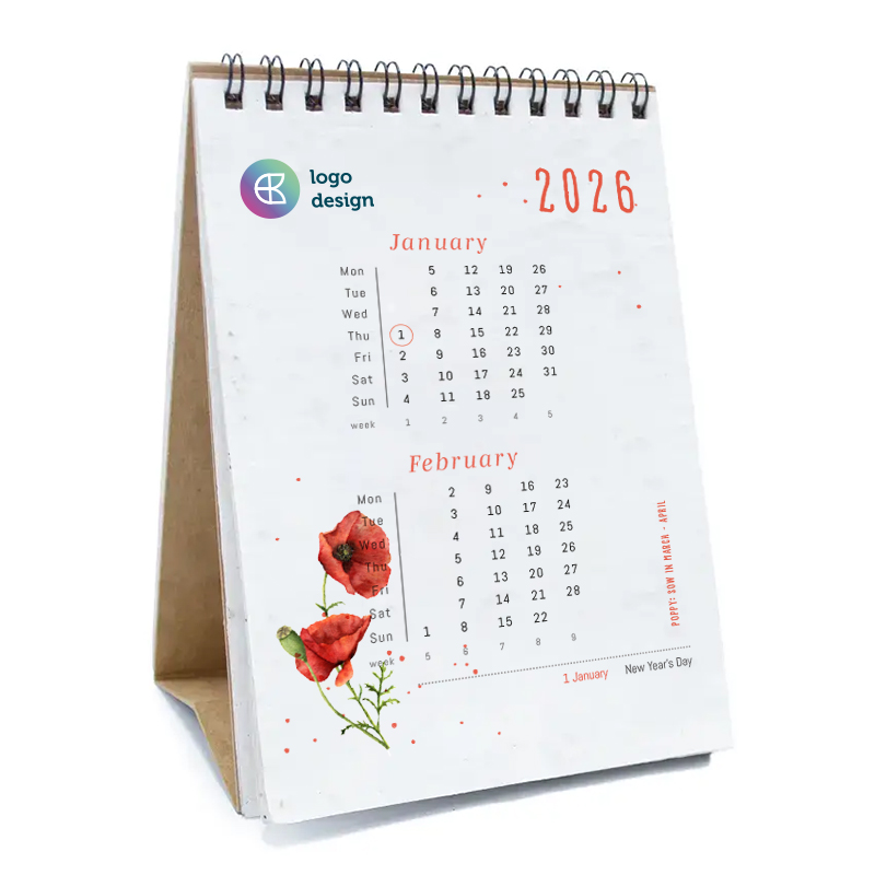 Calendrier en papier ensemencé A6