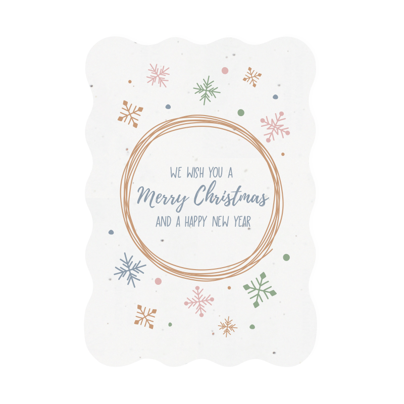 Papier ensemencé A5 bord ondulé | Noël