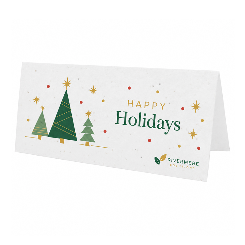 Carte de Noël pliée en papier ensemencé
