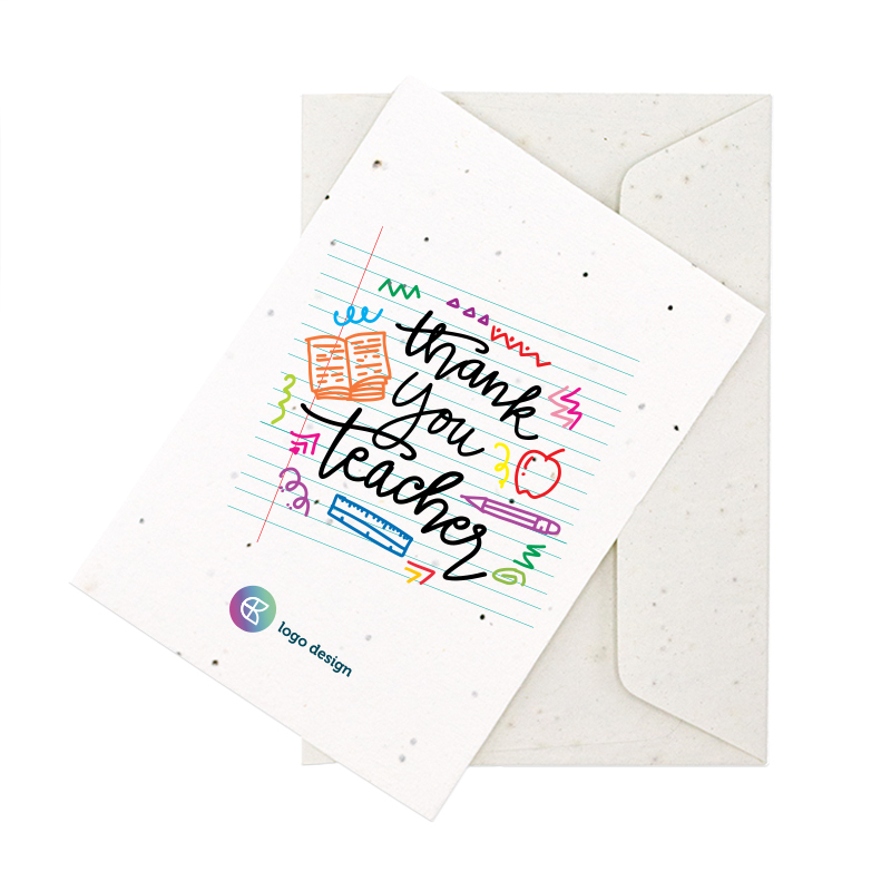Carte en papier ensemencé A6 | Journée des enseignants