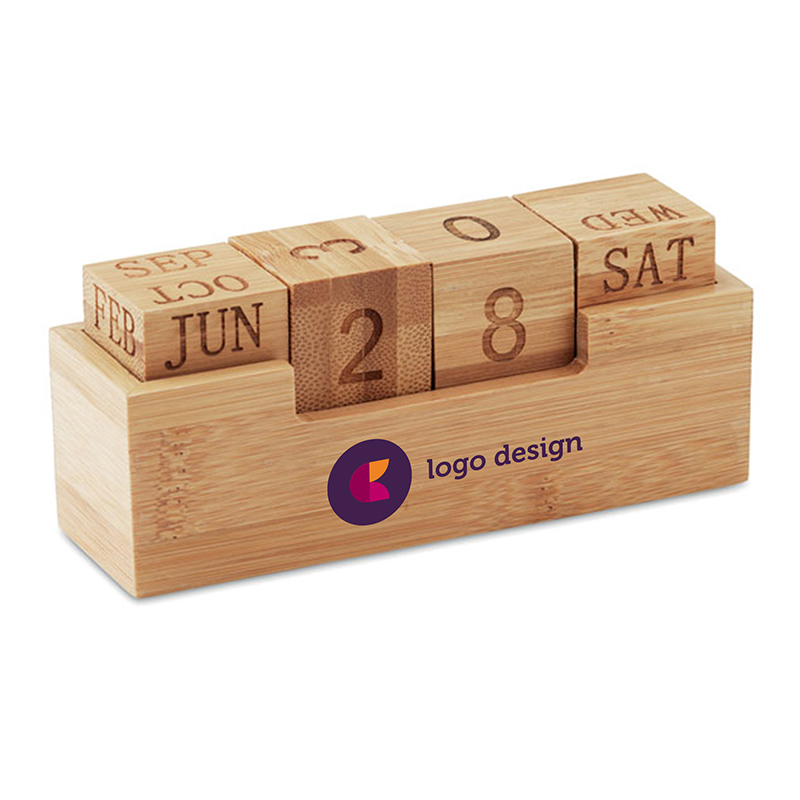Calendrier de bureau en bambou