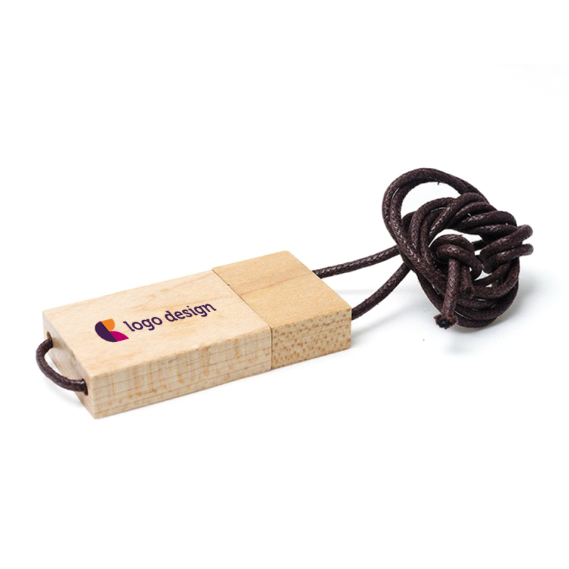 Clé USB en bois avec cordon