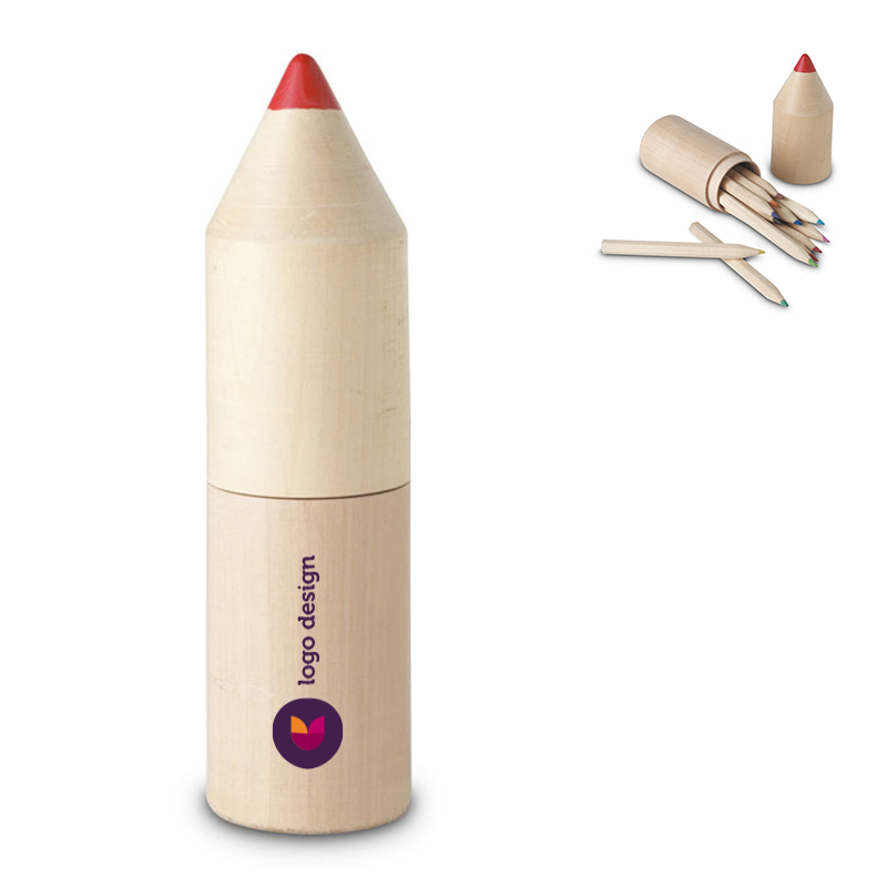 Crayons de couleur dans un tube