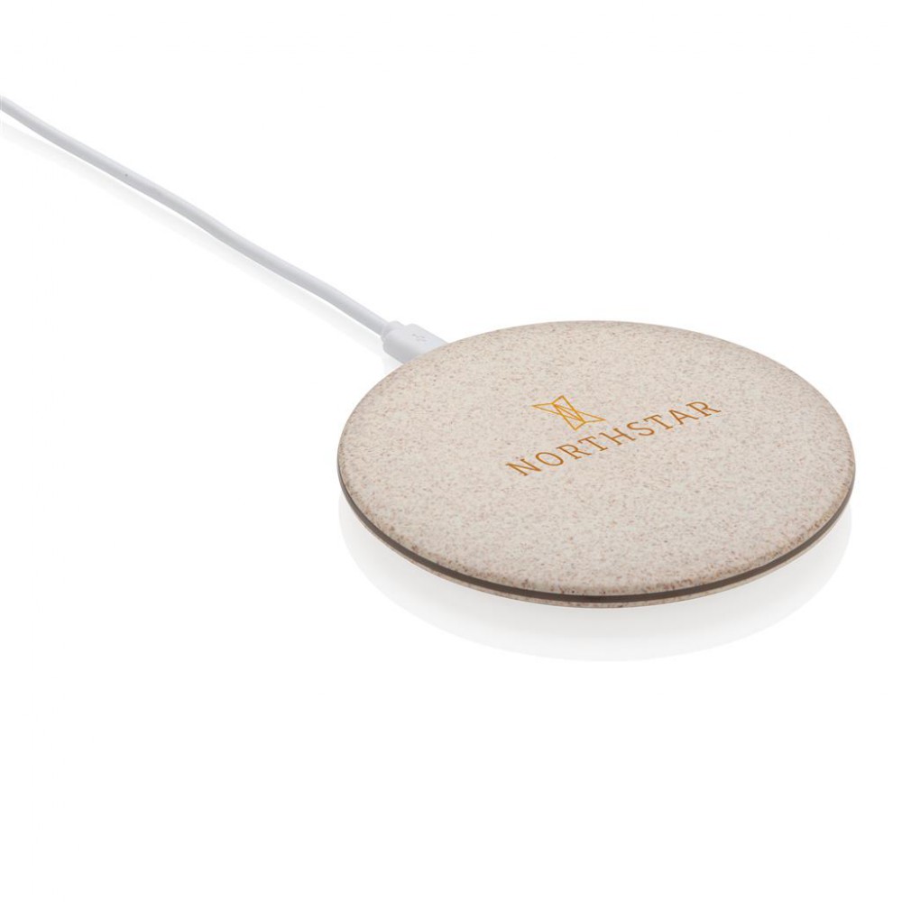 Chargeur sans fil en paille de blé