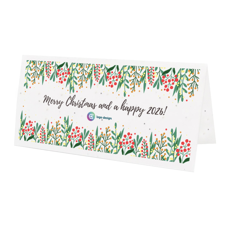 Carte de Noël pliée en papier ensemencé