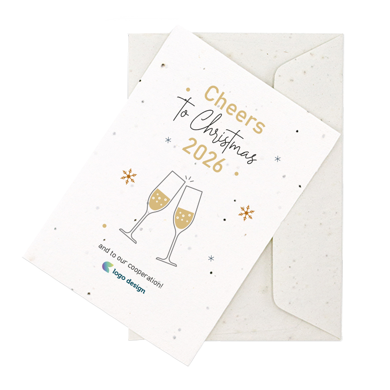 Carte de Noël en papier ensemencé A5