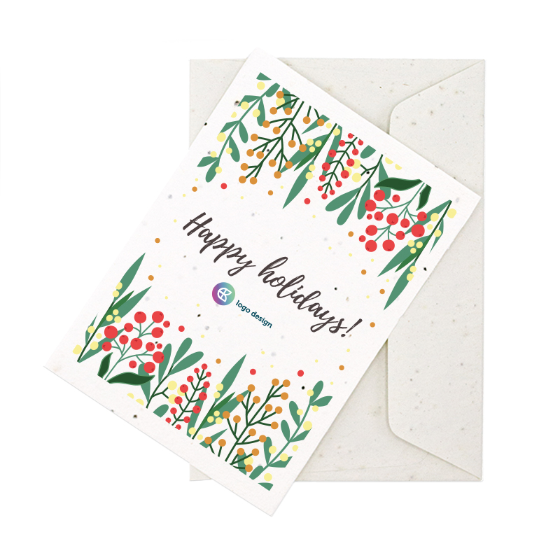 Carte de Noël en papier ensemencé A6