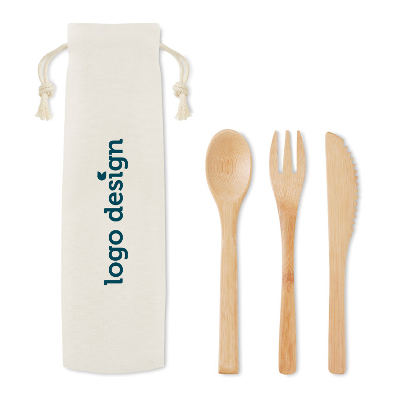 Set de couverts réutilisables en bambou