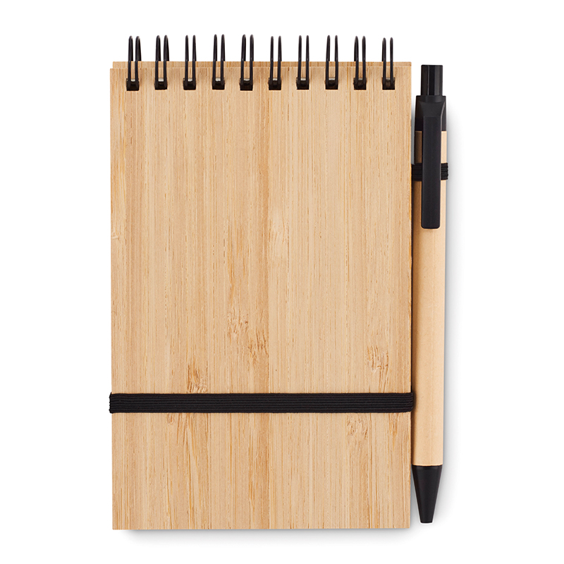 Carnet A6 en bambou avec stylo - image 2