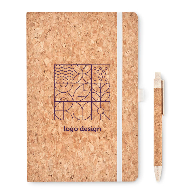 Cahier en liège avec stylo