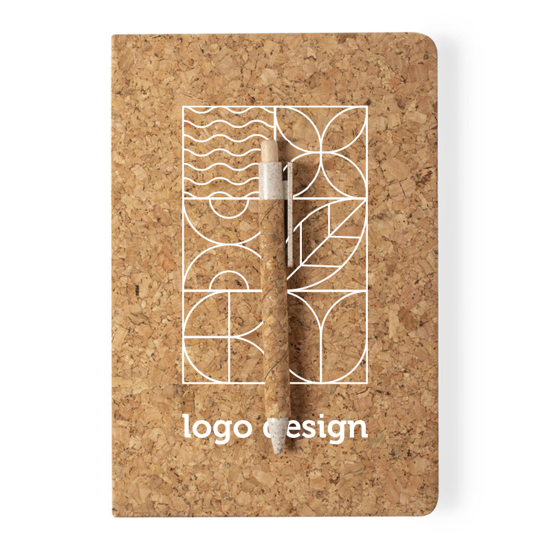 Set de carnets en liège et paille de blé