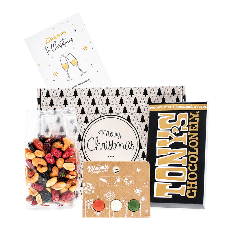 Coffret boîte aux lettres Vœux de Noël fleuris