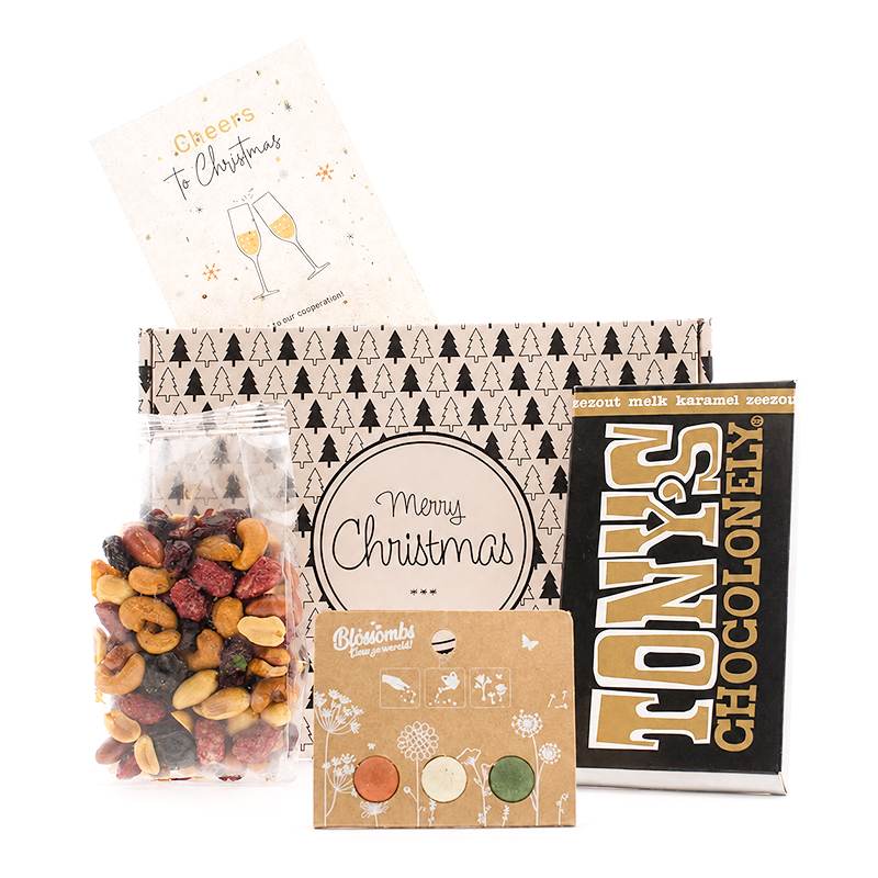 Coffret boîte aux lettres Vœux de Noël fleuris