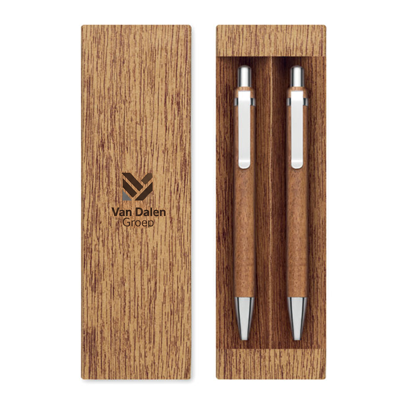 Set de stylos en bois d’acacia