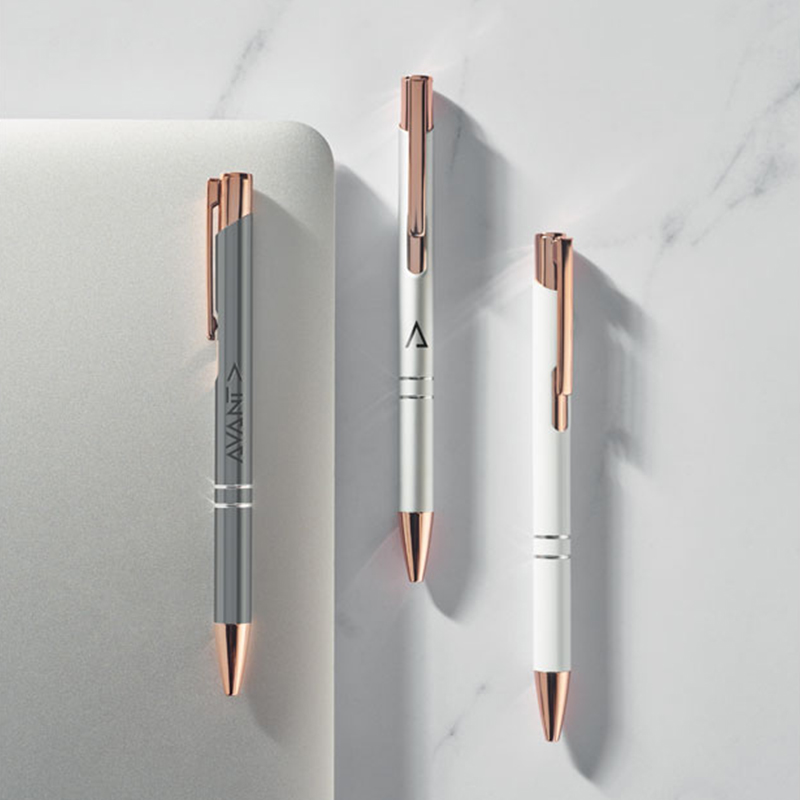 Stylo en aluminium couleur or rose - image 3