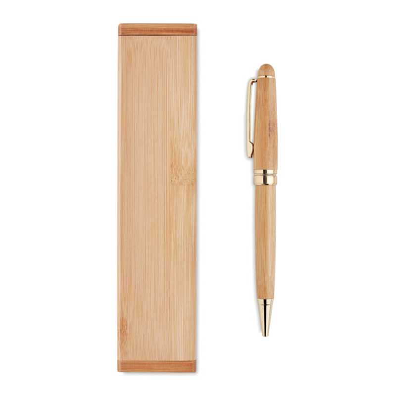 Stylo en bambou avec boîte cadeau - image 3