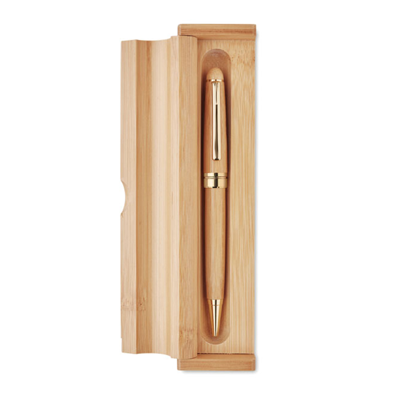 Stylo en bambou avec boîte cadeau - image 2