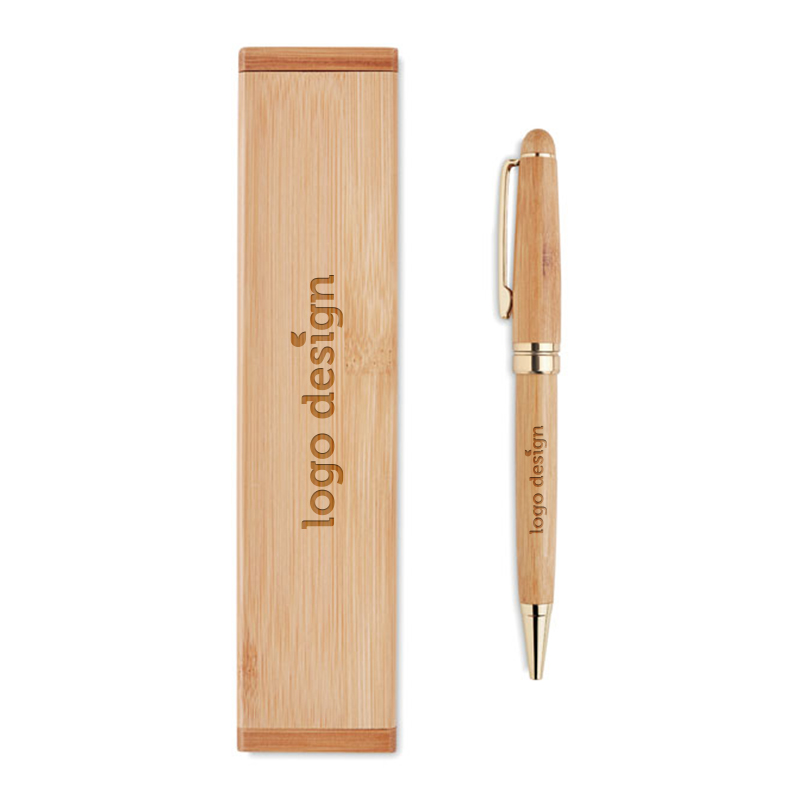 Stylo en bambou avec boîte cadeau