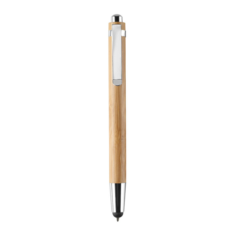 Stylo en bambou avec embout tactile - image 2