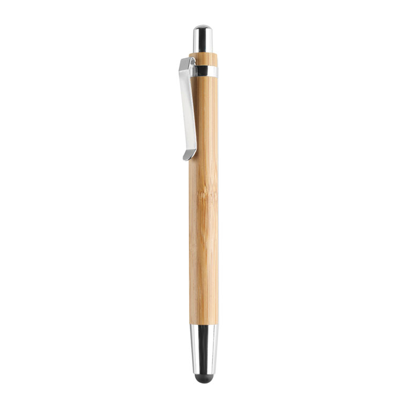 Stylo en bambou avec embout tactile - image 4