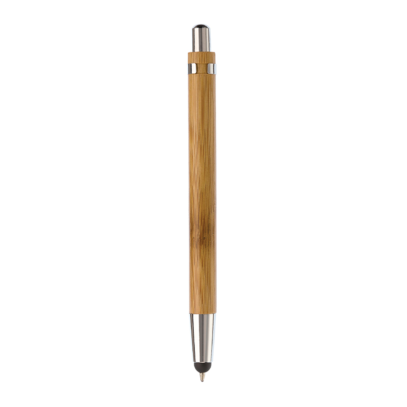 Stylo à bille en bambou avec stylet - image 2