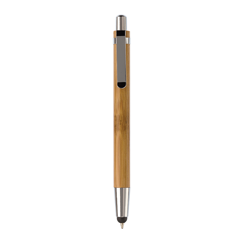 Stylo à bille en bambou avec stylet - image 3