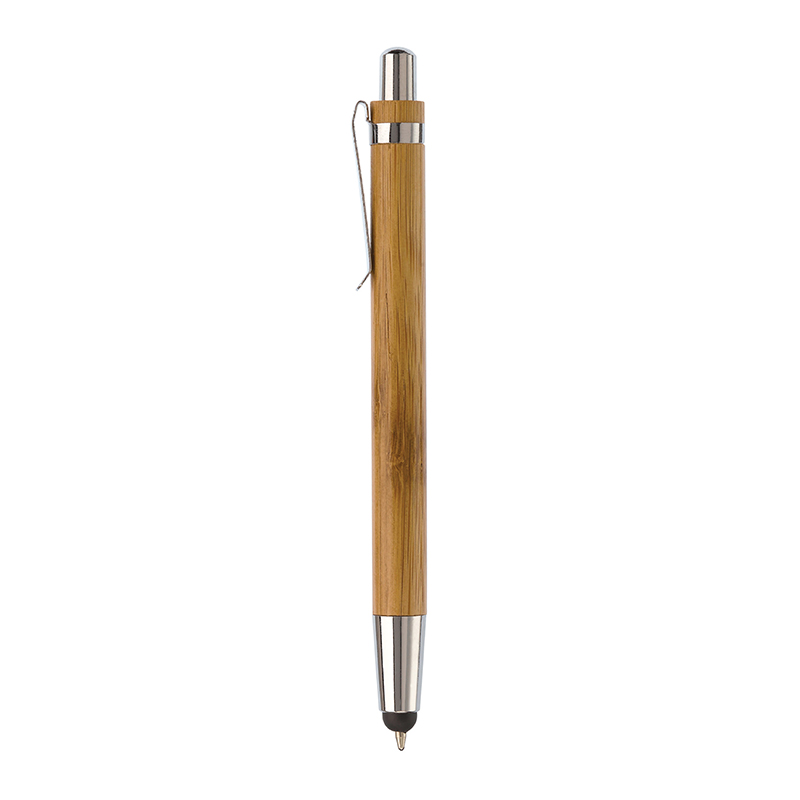 Stylo à bille en bambou avec stylet - image 5
