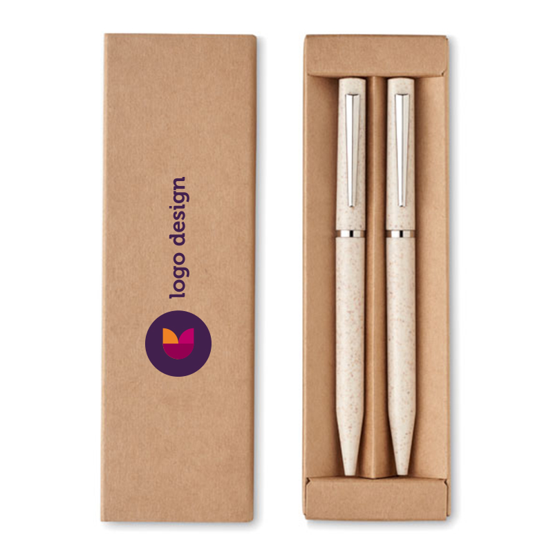 Set de stylos en paille de blé