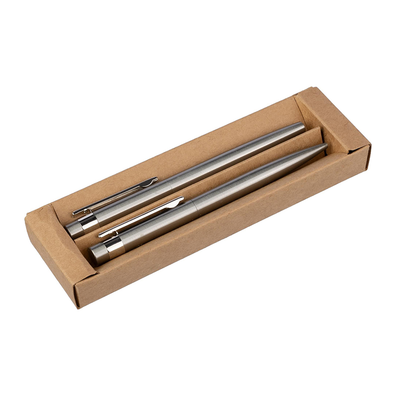 Set stylos inox recyclé - image 3