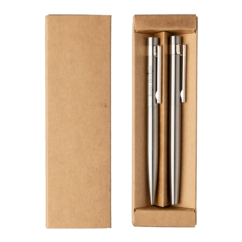 Set stylos inox recyclé