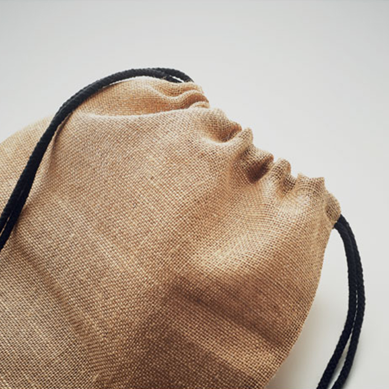 Sac à dos en jute avec cordon - image 3