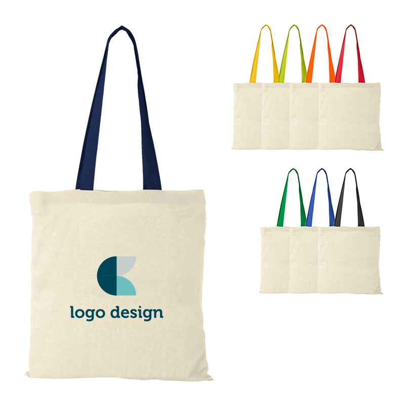 Sac en coton avec anses colorées