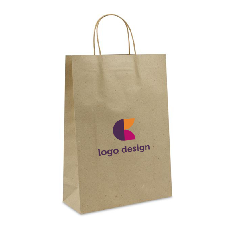 Sac en papier d’herbe grand