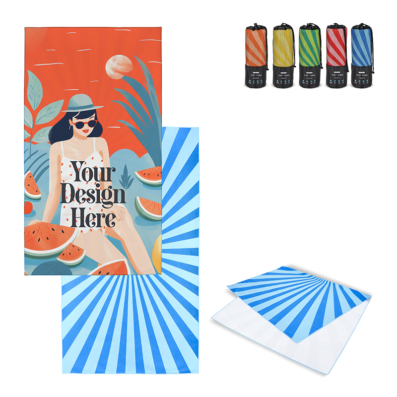 Serviette de plage avec pochette