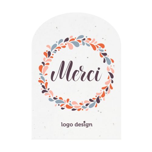 Carte en papier ensemencé demi-rond - image 1