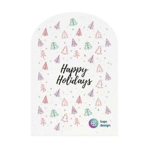 Carte en papier ensemencé demi-rond | Noël - image 1