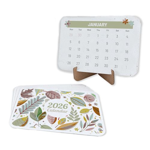 Calendrier en papier ensemencé sur socle - image 1
