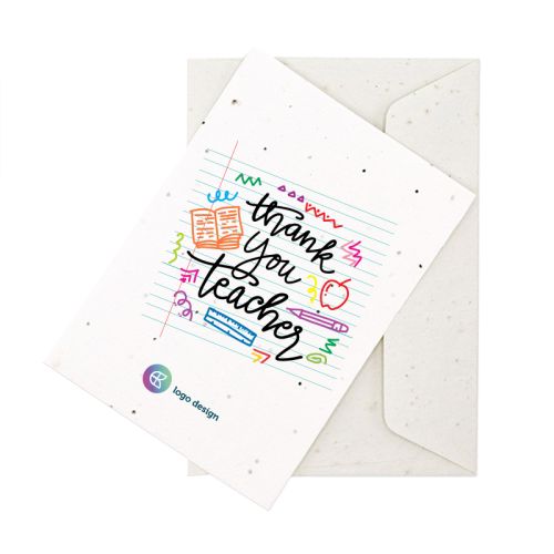 Carte en papier ensemencé A6 | Journée des enseignants - image 1